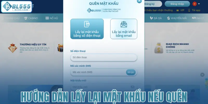 Hướng dẫn lấy lại mật khẩu tại BL555 nếu quên