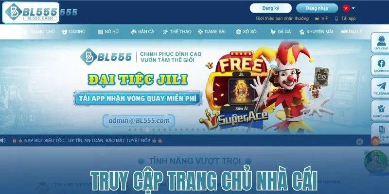 Vào website của nhà cái để bắt đầu thao tác